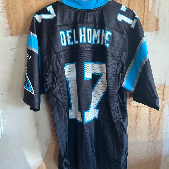 Vintage Reebok Carolina Panthers Black Home QB Jake Delhomme #17 Football Jersey - Picture 2 of 2